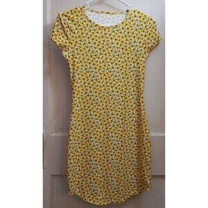 Size Small Yellow Sunflower Cap Sleeve Knit Sundress